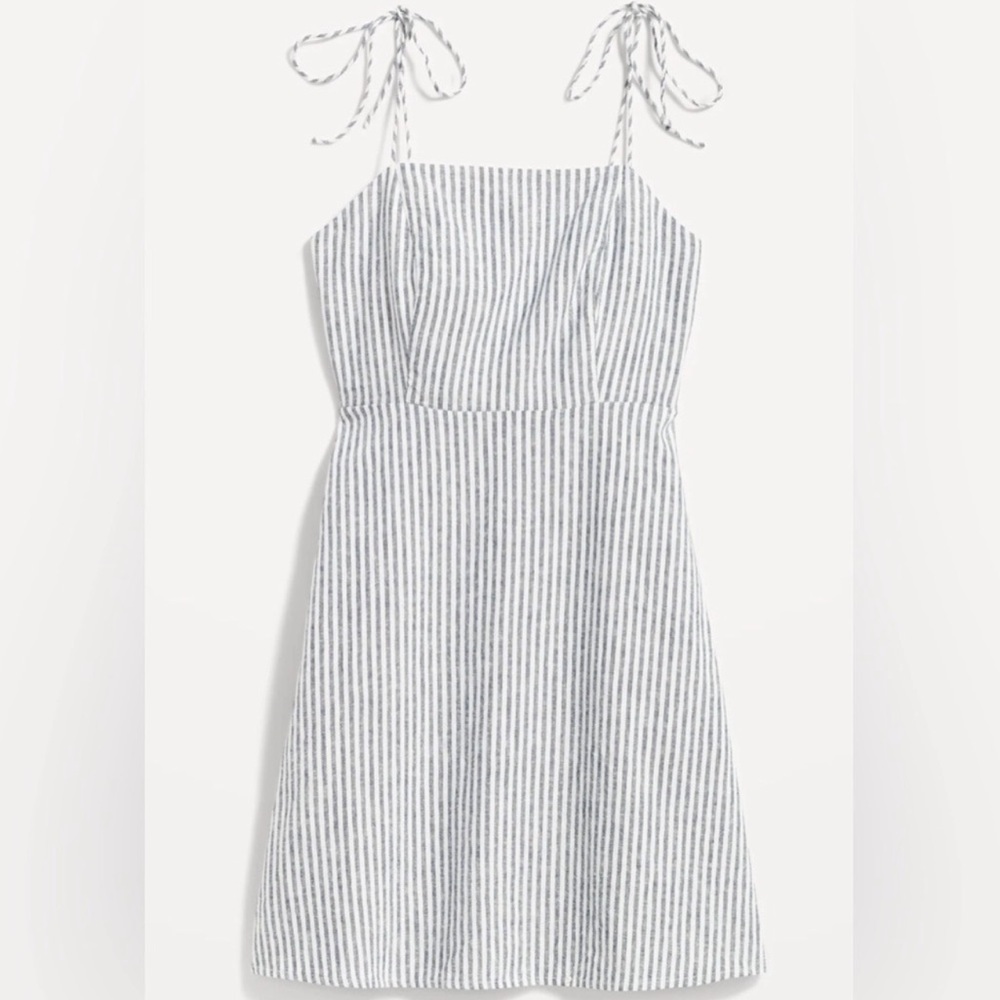 Fit & Flare Matching Tie-Strap Mini Dress - XL - green